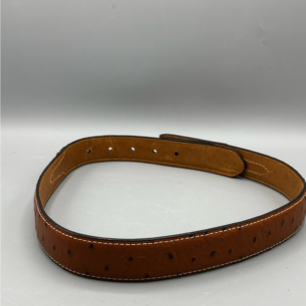 Boys Youth Nocona genuine leather ostrich-print western belt